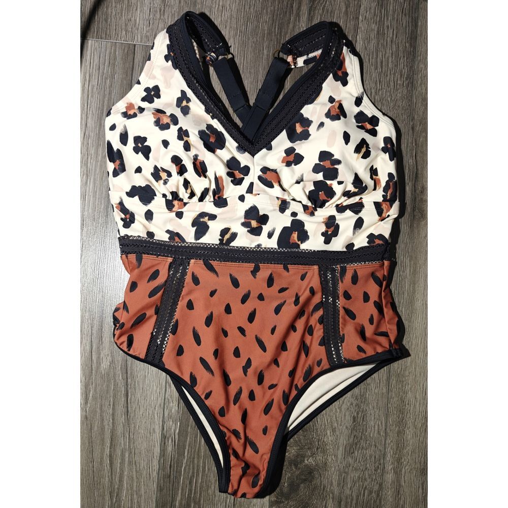Allure By img One‎ Piece Swimsuit  Animal Print  Size  12/14